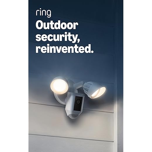 Ring Floodlight Cam Wired Plus with motion-activated 1080p HD video, Black (2021 release)