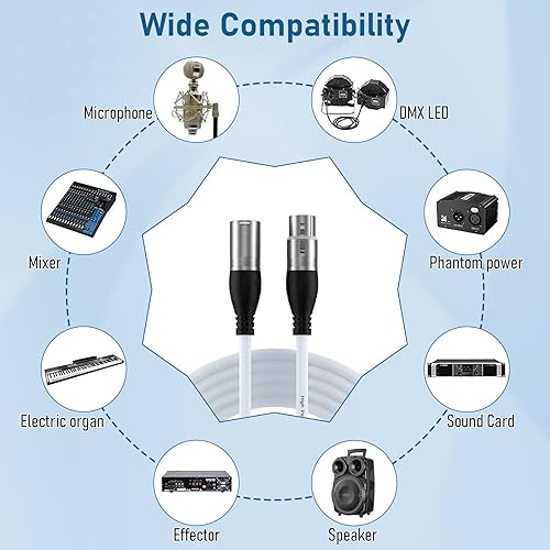 Miniatura 88 de EBXYA Cable XLR de 1.5 pies, paquete de 6 unidades, cable de micrófono equilibrado premium con cable XLR de 3 pines macho a hembra, color negro