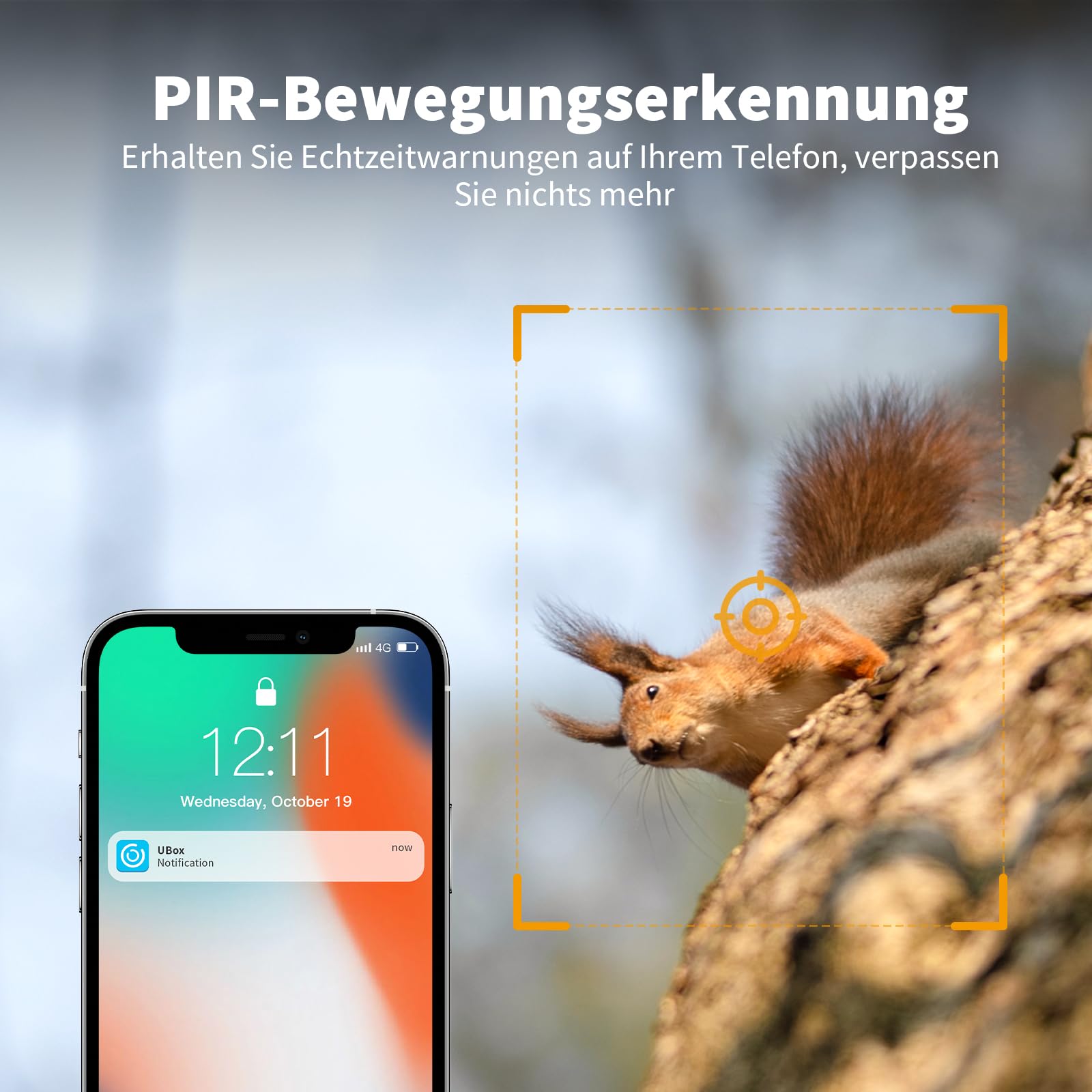 4G LTE Wildkamera mit SIM Karte, 2K Kabellos Solar Wildtierkamera mit Handyübertragung App, Überwachungskamera Aussen Akku mit Farbnachtsicht, PIR-Erkennung, 2-Weg-Audio, IP66 Wasserdicht