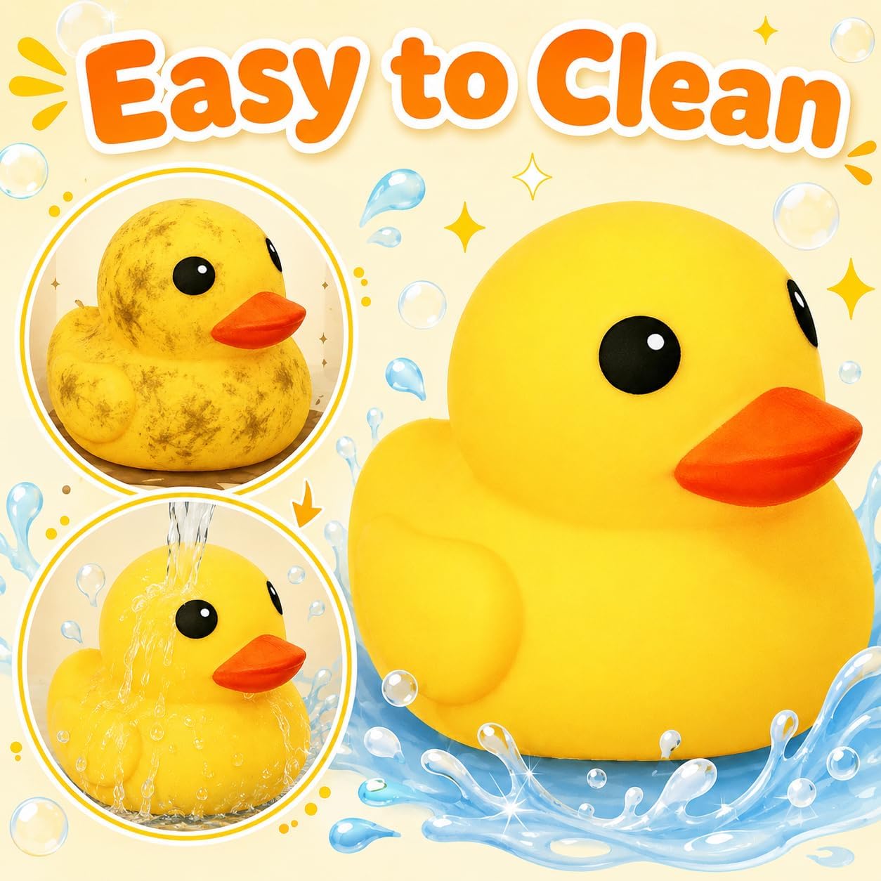 Duck Squishy Squeeze Toy, Jumbo Squishy Duck Stress Relief Toy for Adults, Dough Ball, Sensory Toys, Animal Squeeze Stress Balls Fidget Toys for Anxiety Relief, Squishies for Autism ADD/ADHD