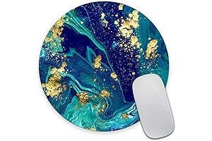 Geode Mouse Pad, Round Mouse Pad with Blue Marble Pattern, Size 7.9...