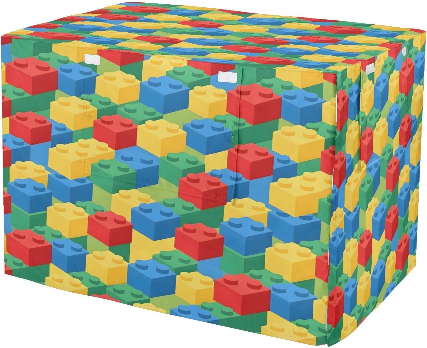 Colorful Bricks Dog Crate Cover 600D Oxford Pet Kennel Cover with Mesh Window for Dog Cages, Windproof Waterproof Machine Washable, 48"x30"x33"