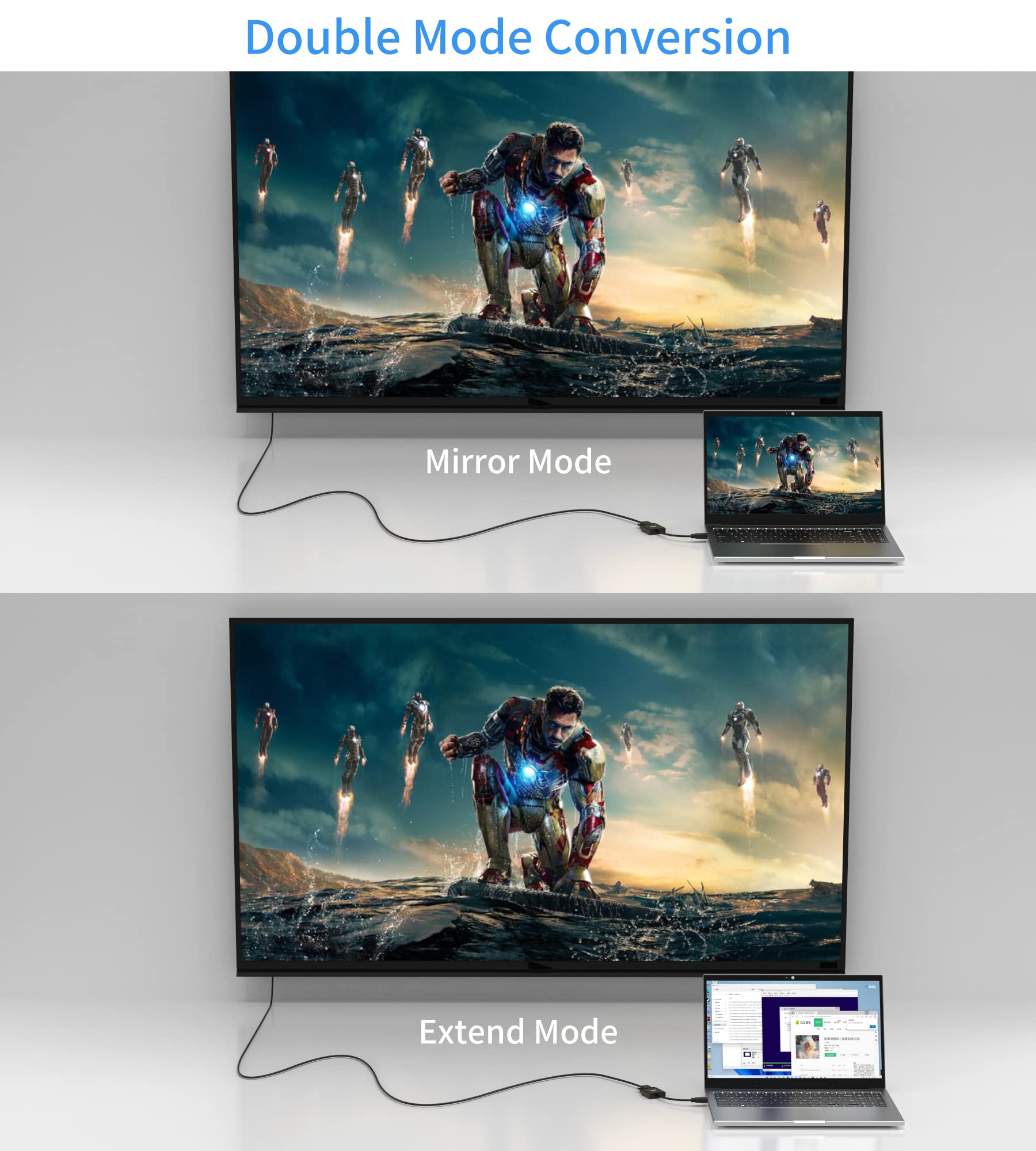 Adattatore HDMI a VGA, adattatore HDMI maschio a VGA femmina 1080P@60Hz, compatibile per computer, desktop, laptop, PC, monitor, proiettore, HDTV, Chromebook