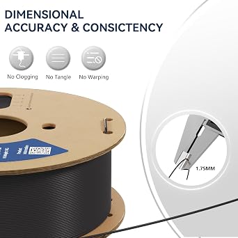 Fugacity PLA Filament 1.75mm, 3D Printer Filament 1KG Spool (N.W 2.2lbs), Dimensional Accuracy +/- 0.02mm, Enhanced Printing Effect Fits Most FDM 3D Printers