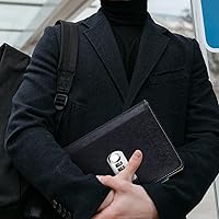 Vista 6 de ARRLSDB Diary Journal for Women with Lock, PU Leather Combination Lock Diary A6 Refillable Leather Journal, Size:18.5X13.5 cm (Black)