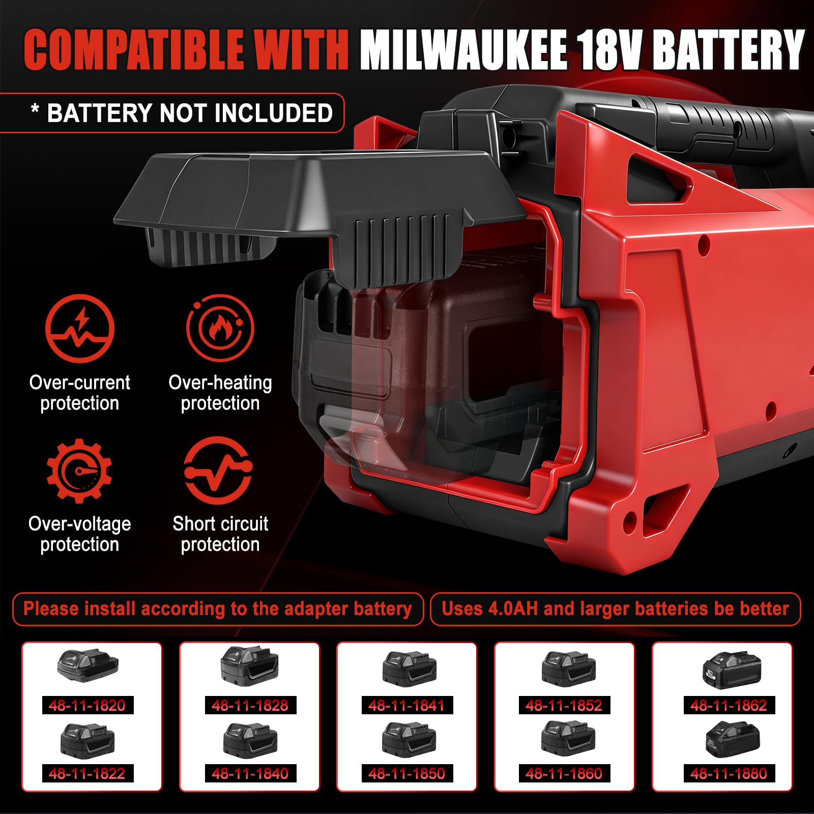 Pompa per acqua compatibile con batteria Milwaukee 18V, Elettropompa autoaspirante portatile senza fili per casa, piscina, camper, giardino, vasca idromassaggio, laghetto, acquario (senza batteria)
