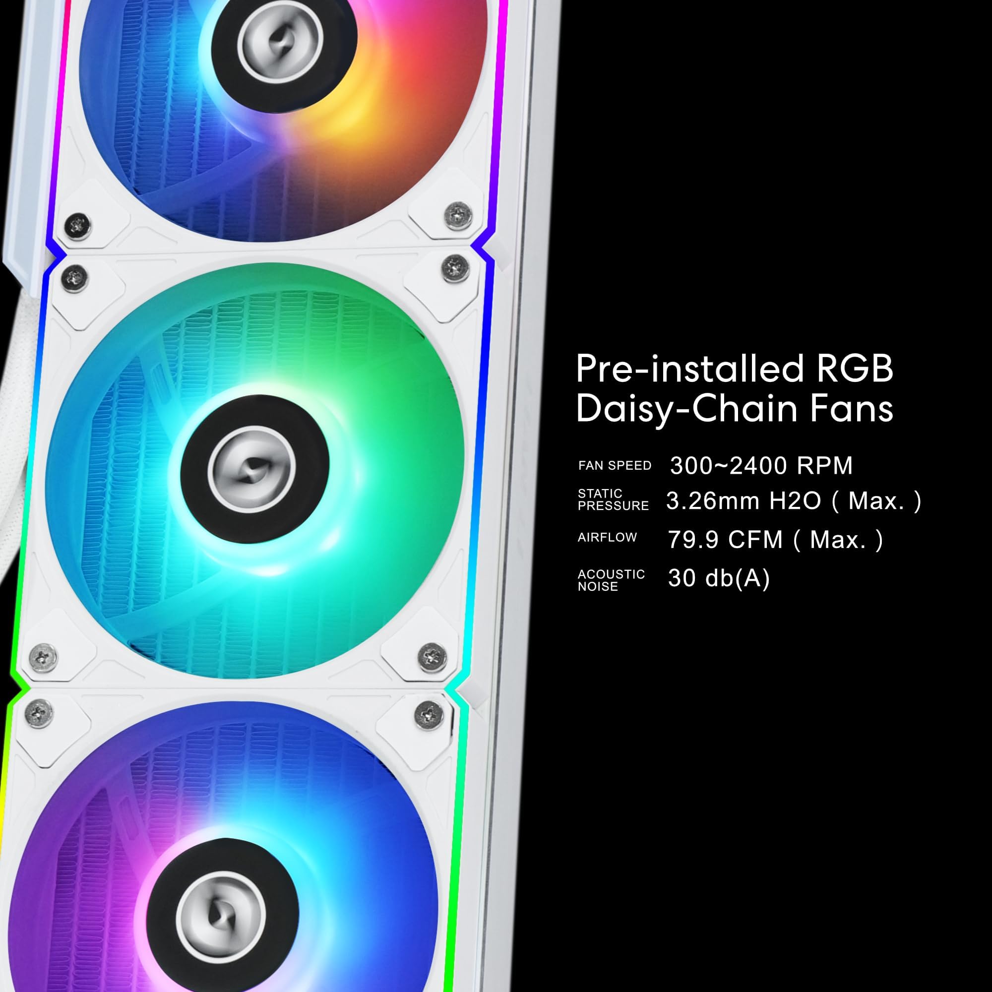 Lian Li HydroShift LCD 360R ホワイト Lian Li Hydroshift LCD 360R AIO CPU Liquid Cooler White (HSLCD36RW