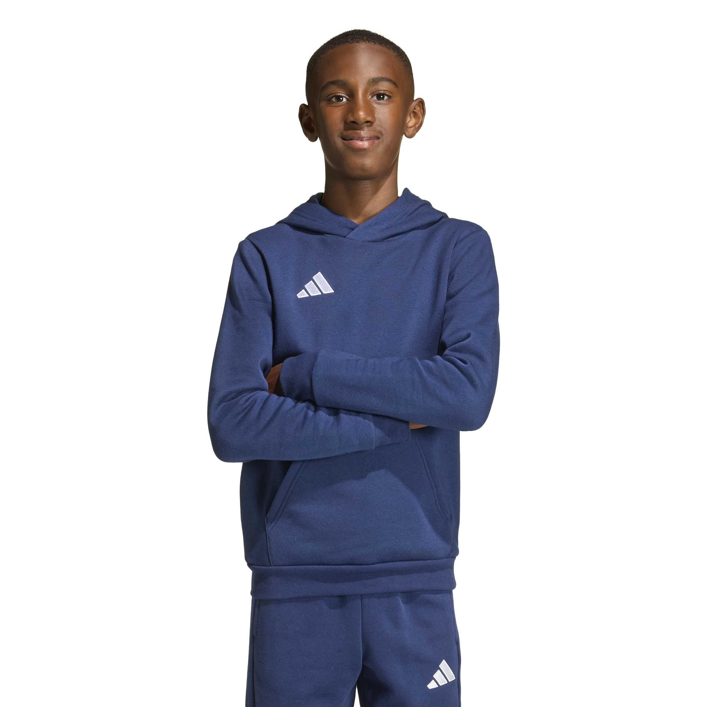 adidas Unisex Kids Entrada26 Hoodie Kids Sweatshirt, team navy blue 2/white, 3-4 Years