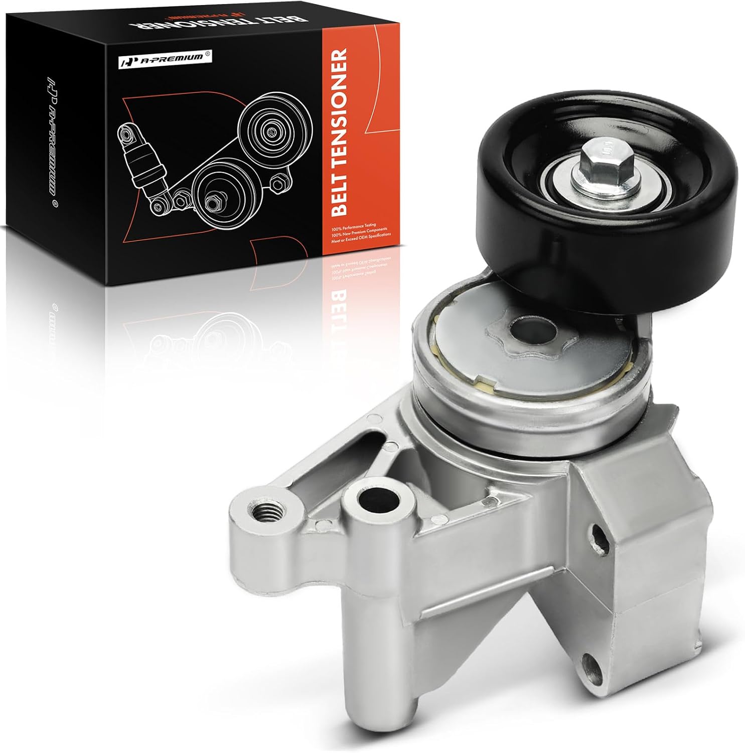 A-Premium Belt Tensioner Assembly with Pulley Compatible with Nissan Frontier 2005-2019, NP300 09-10 & Suzuki Equator 2009-2010, 2.5L, Replace# 11955EA00A, 11955EA00B