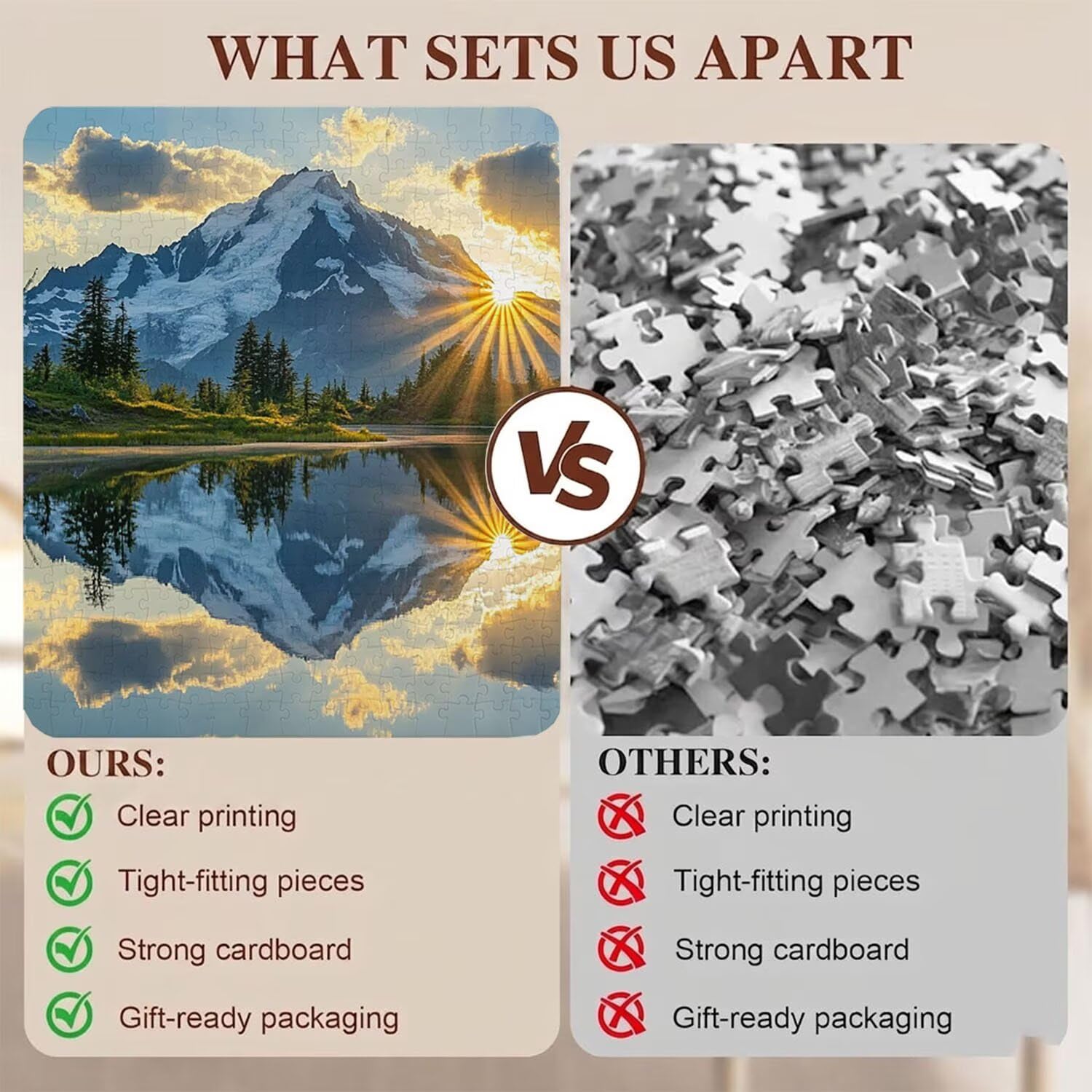Paysage Coucher Soleil Puzzle 6000 Pièces pour Adultes, Format 179 x 105 cm, Challenge Casse-Tête de Famille, Loisirs Créatifs et Relaxation, Pièces Robustes avec Lettres au Dos, Décor Murale f0-525