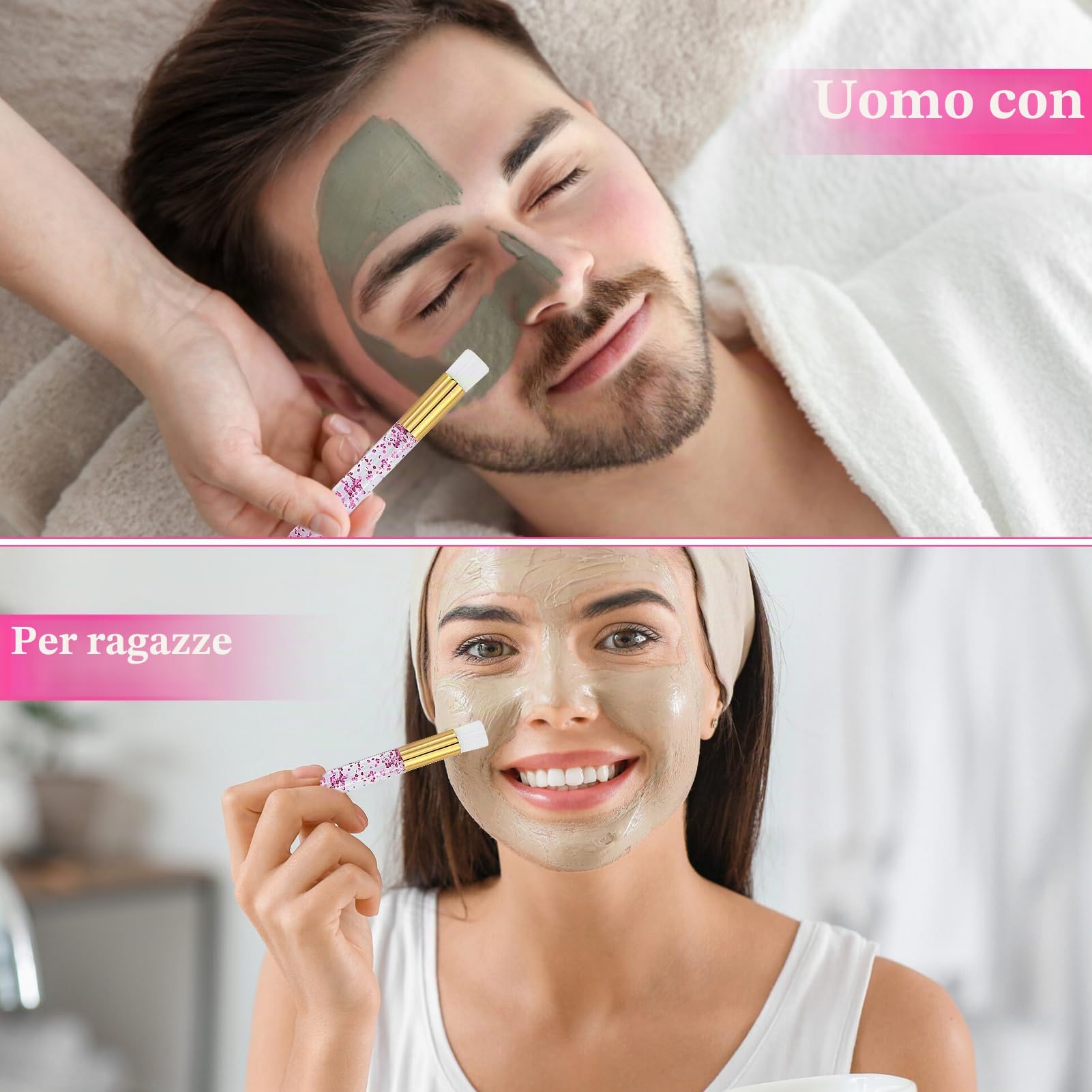 22 pennelli per shampoo per ciglia, per la rimozione dei punti neri, spazzola per la pulizia profonda dei pori del naso, spazzola per la pulizia del viso, strumento cosmetico