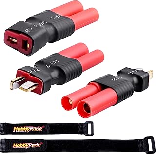 Hobbypark Deans T Plug to HXT 4mm Connector Adapter RC Lipo Battery/Charger Adapter Converter for Redcat RC Cars Trucks Crawlers Buggies(3-Pack)