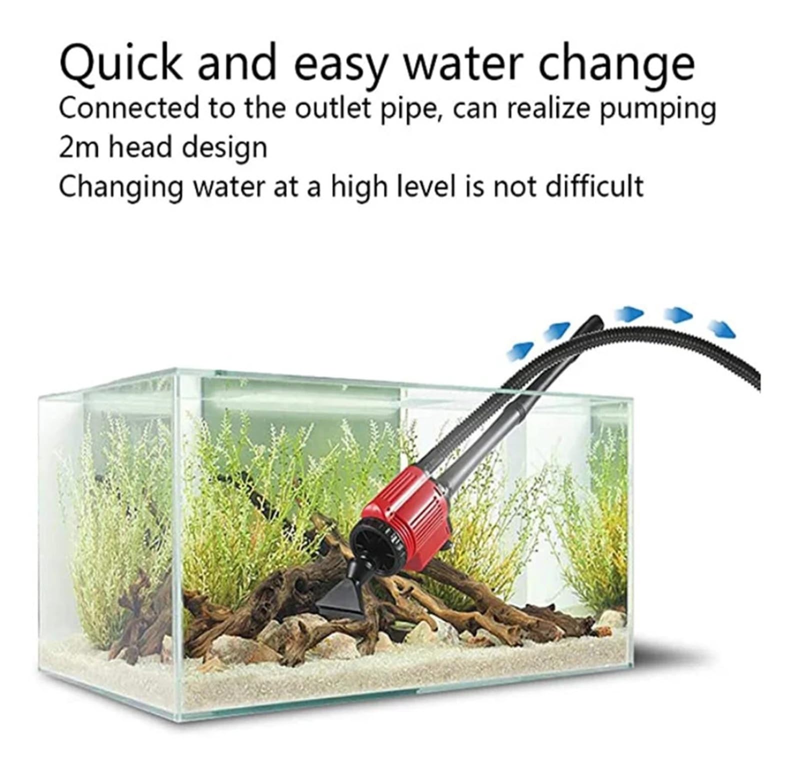 Limpiador de Grava for Acuario, Limpieza de Filtro de Grava eléctrico, Cambiador de Agua al vacío automático, Filtro de Limpieza de Arena for pecera, for Peces