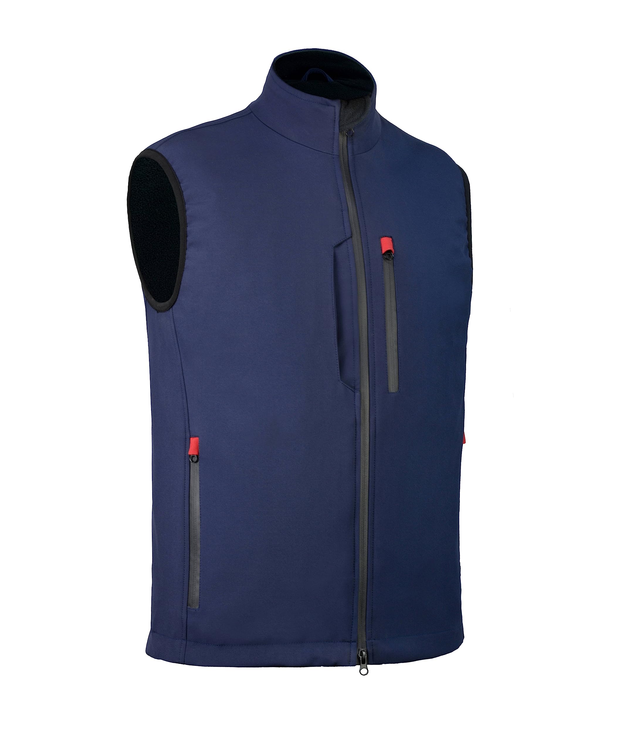 Ambick Krayz Gilet d'extérieur Softshell coupe-vent doublé polaire, gilet de course sans manches pour voyage, golf, randonnée