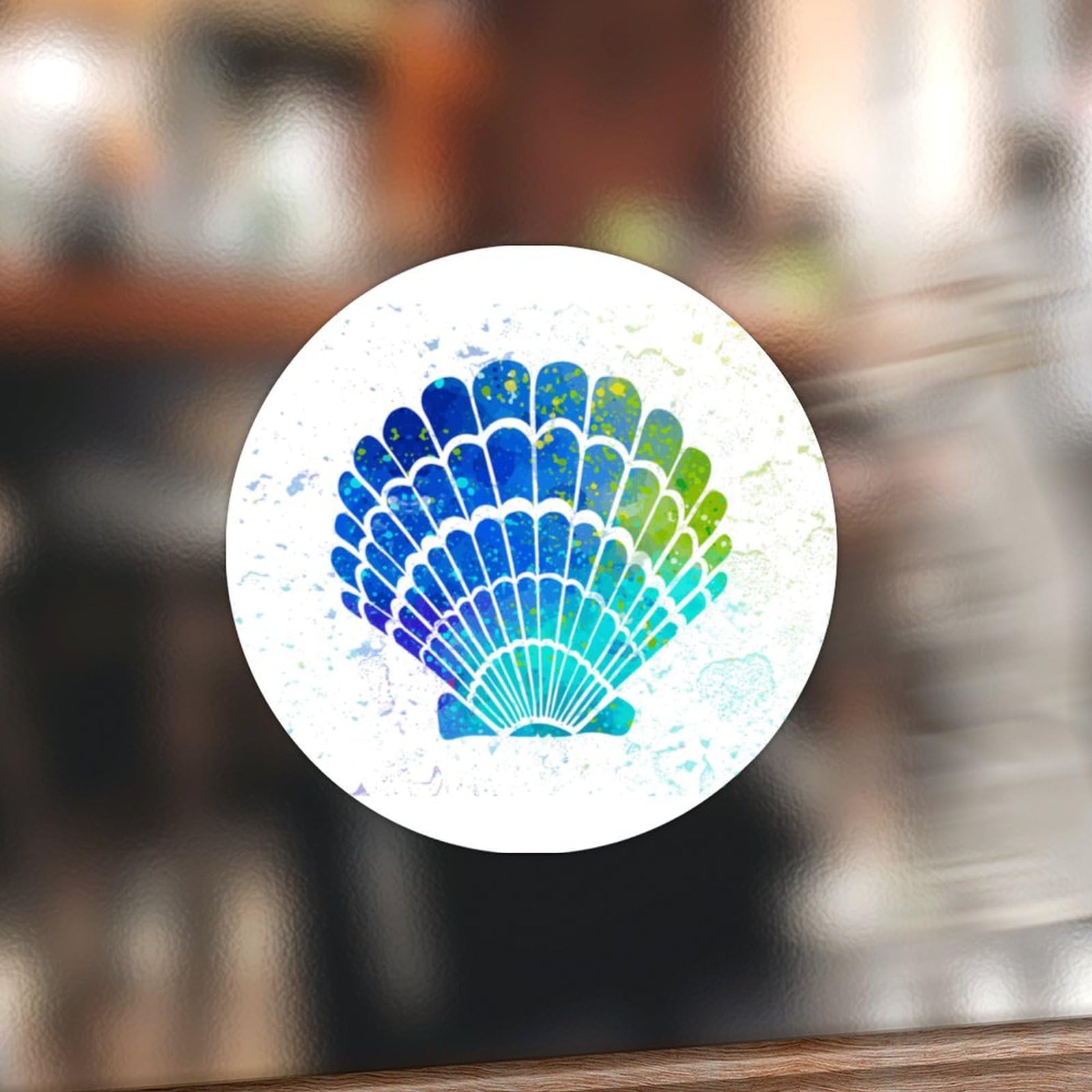 Swavecat Colorful Ink Coastal Ocean Shell Round Stickers Watercolor Rainbow Sea Animal Vinyl Sticker Seaside Beach Decor Labels Stickers for Cards