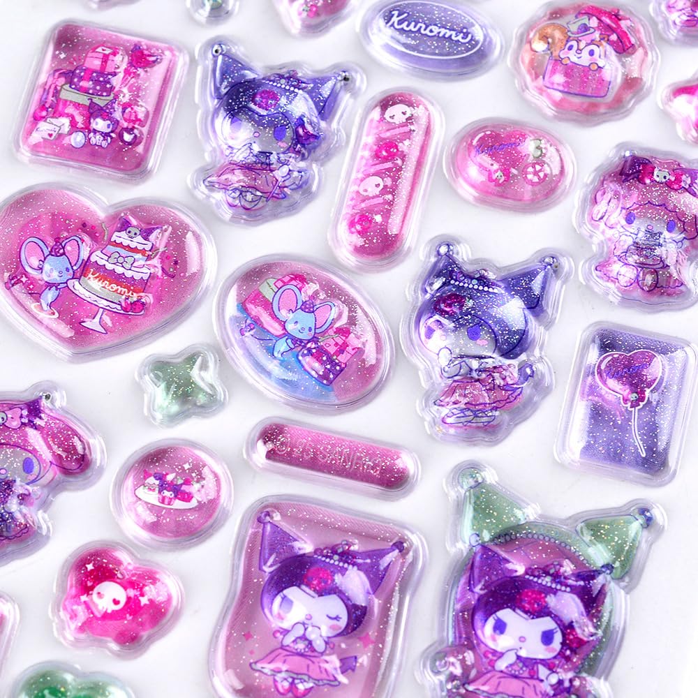 winnges正規品3D シール 可愛い 立体 シール クロミ 3D 立体 ごほうび 3D 子供DIY用 日記帳用 貼り付け可能 手芸用品 スマホケース 手帳 diy 贈り物 (F) - 5