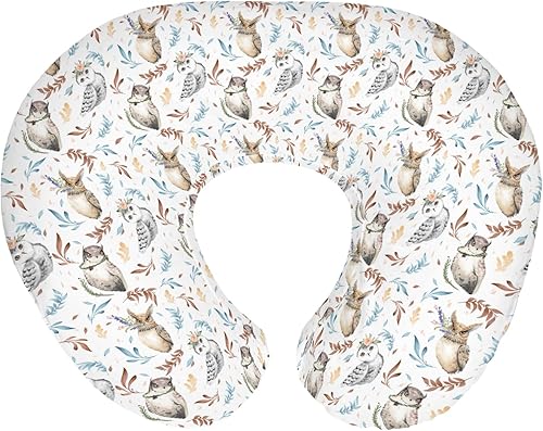 Miniatura 12 de Fundas de almohada de lactancia para bebés de acuarela Magics para niño y niña, búho, mago, sombrero de bruja, libro de letras, funda de almohada de