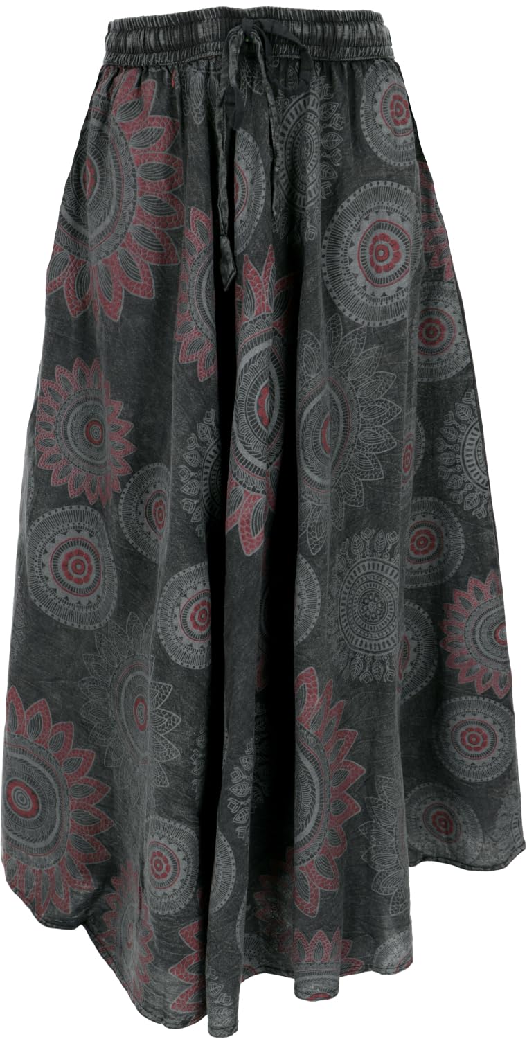 GURU SHOP Falda larga Stonewash para mujer, azul, algodón, talla: 38, faldas, ropa alternativa