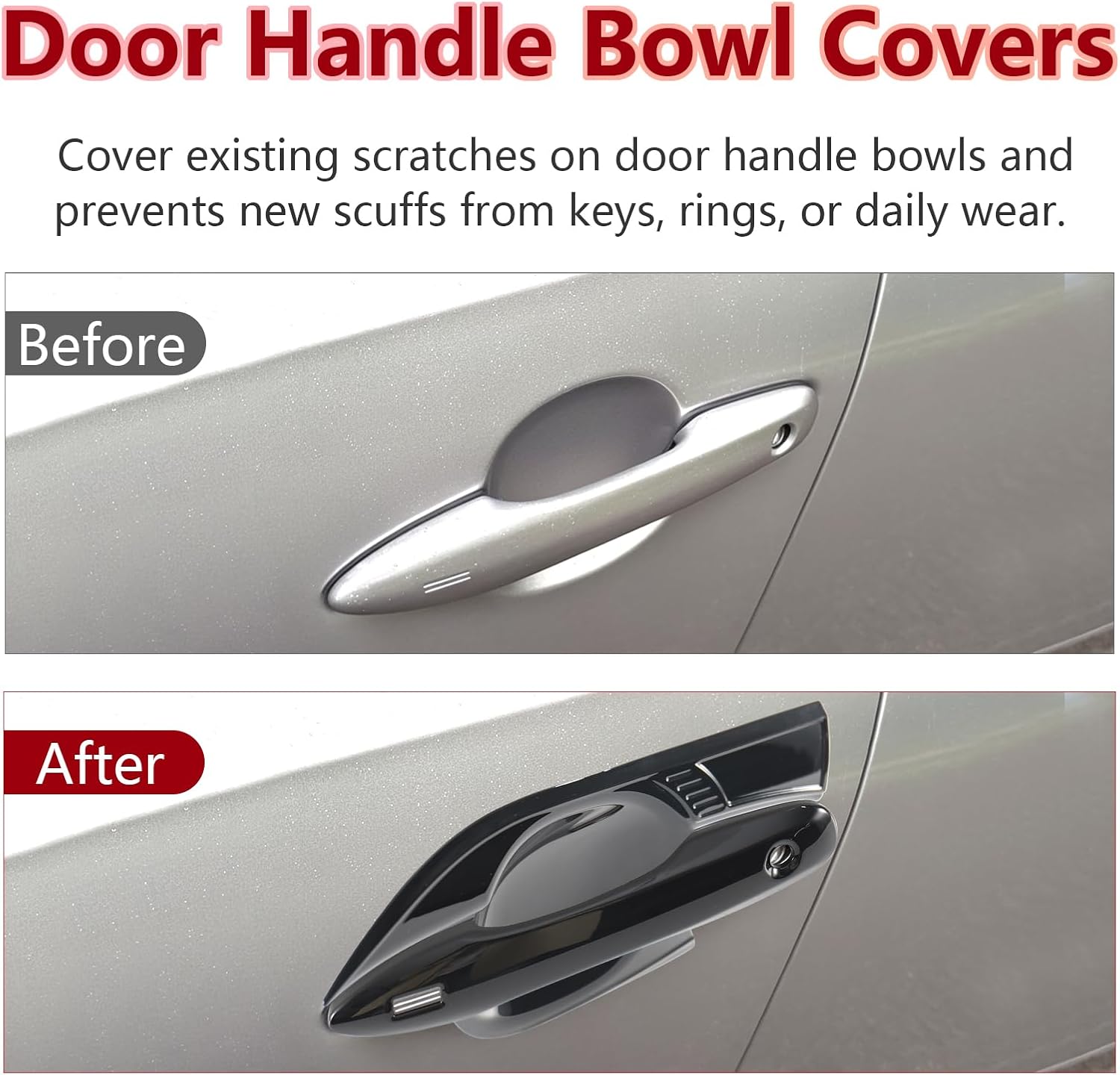 Exterior Door Handle Bowl Covers Compatible with Toyota Camry LE SE XLE XSE 2018-2026 ABS Glossy Black