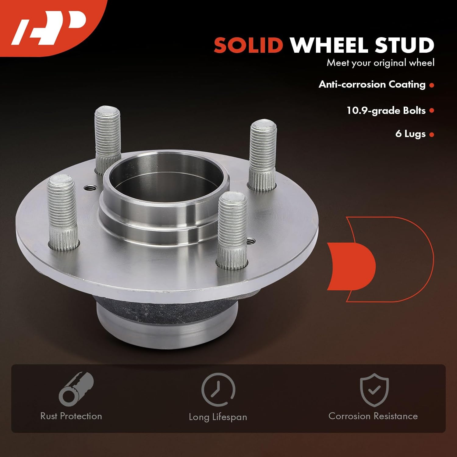 A-Premium Rear Wheel Bearing and Hub Assembly with 4-Lug Compatible with Suzuki Aerio 2002-2005, Esteem 1995-2002, Non-ABS Brake