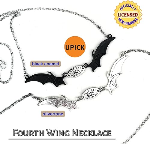 Miniatura 9 de FOURTH WING Rebecca Yarros Basgiath War College Dragon Rider Pendant Necklace Officially Licensed (Black Enamel)
