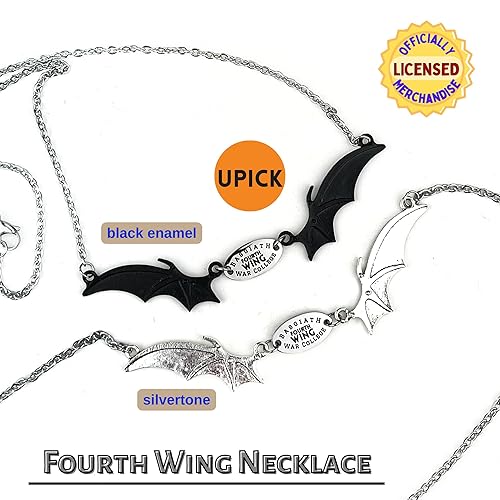 Miniatura 9 de FOURTH WING Rebecca Yarros Basgiath War College Dragon Rider Pendant Necklace Officially Licensed (Black Enamel)