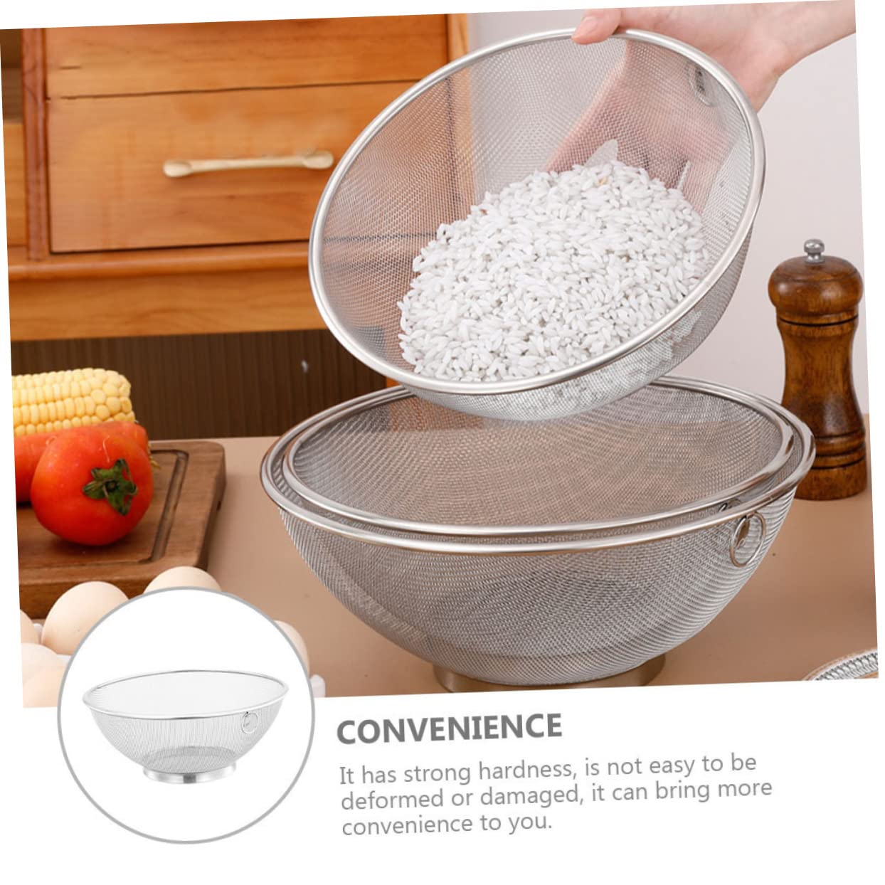 Ciieeo 2pezzi Filtraggio Inossidabile Colapasta Fine Per Per Drenaggio Utensile Per