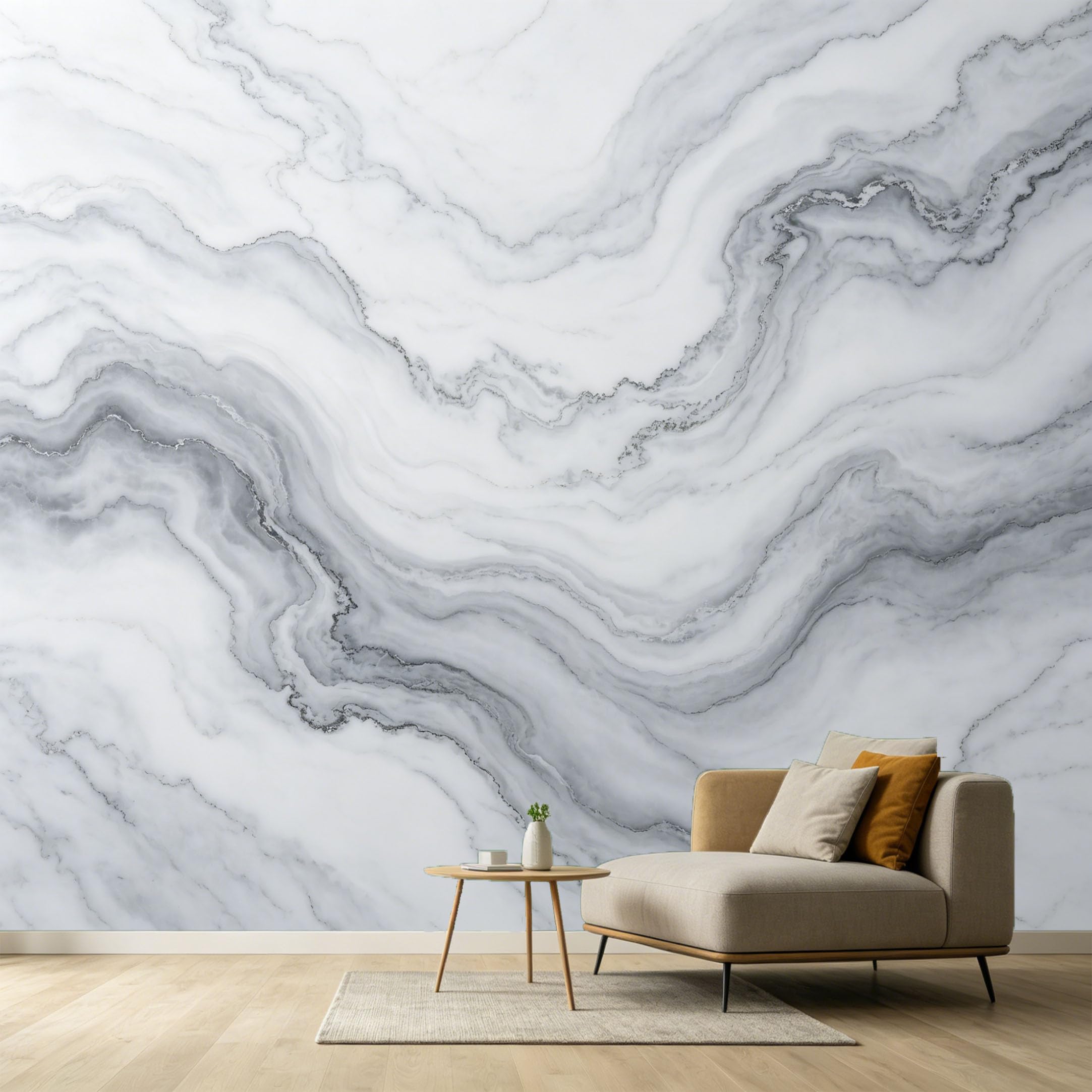 Custom Size Wall Murals Modern Minimalist Abstract White Grey Marble Vein Texture SelfAdhesive Wall Fabric Removable Large Wallpaper for Photo Living Room Interior Decor
