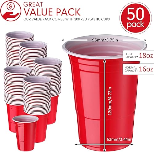 Miniatura 2 de 200 vasos desechables de plástico de 16 onzas para fiestas, vasos de plástico, vasos desechables para bebidas para fiestas de cumpleaños, Halloween,