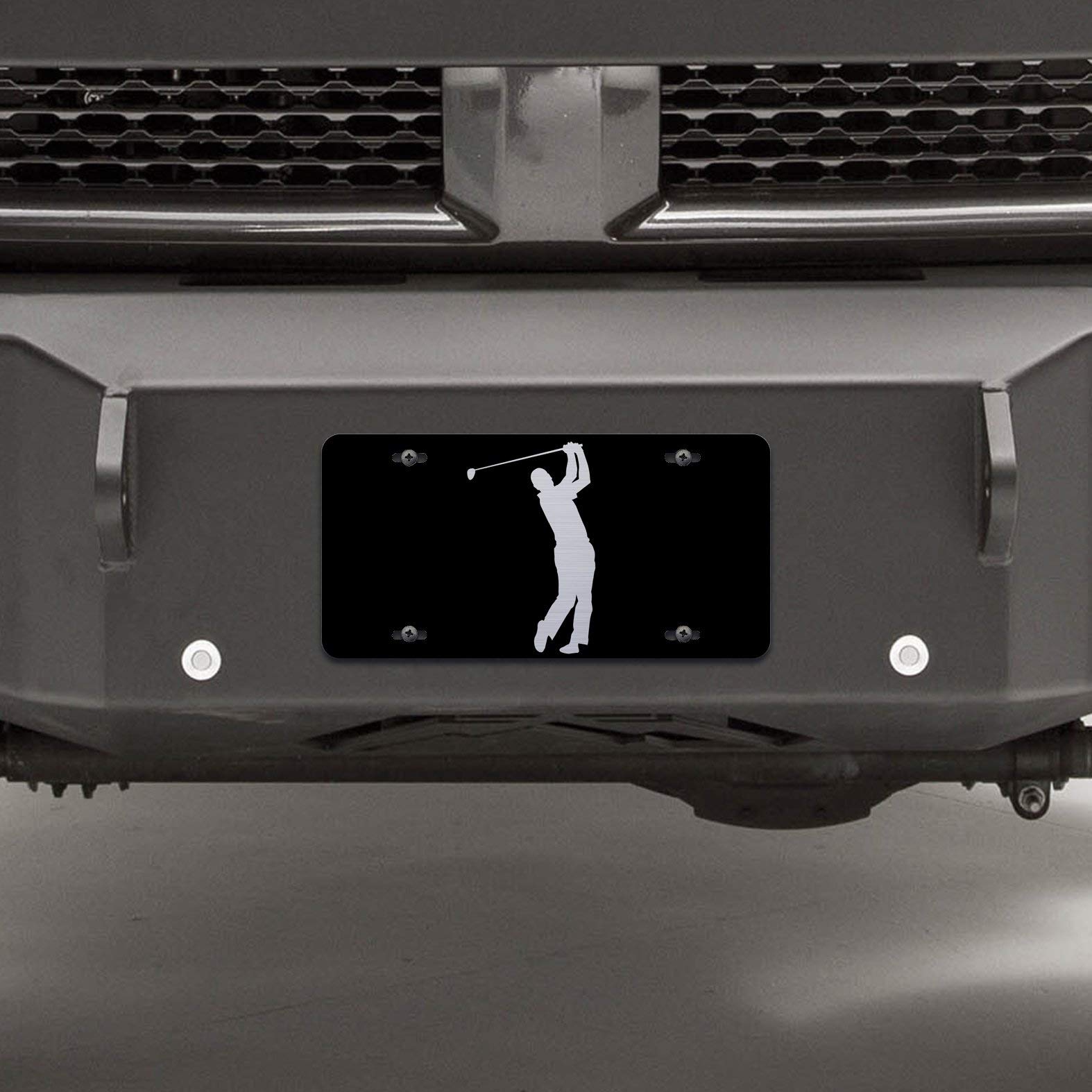 Vincit Veritas Golf Laser Etched Metal License Plate Frame Tag Golf Cart Stuff Accessories Country Club Birthday Gifts Present Presents LP027