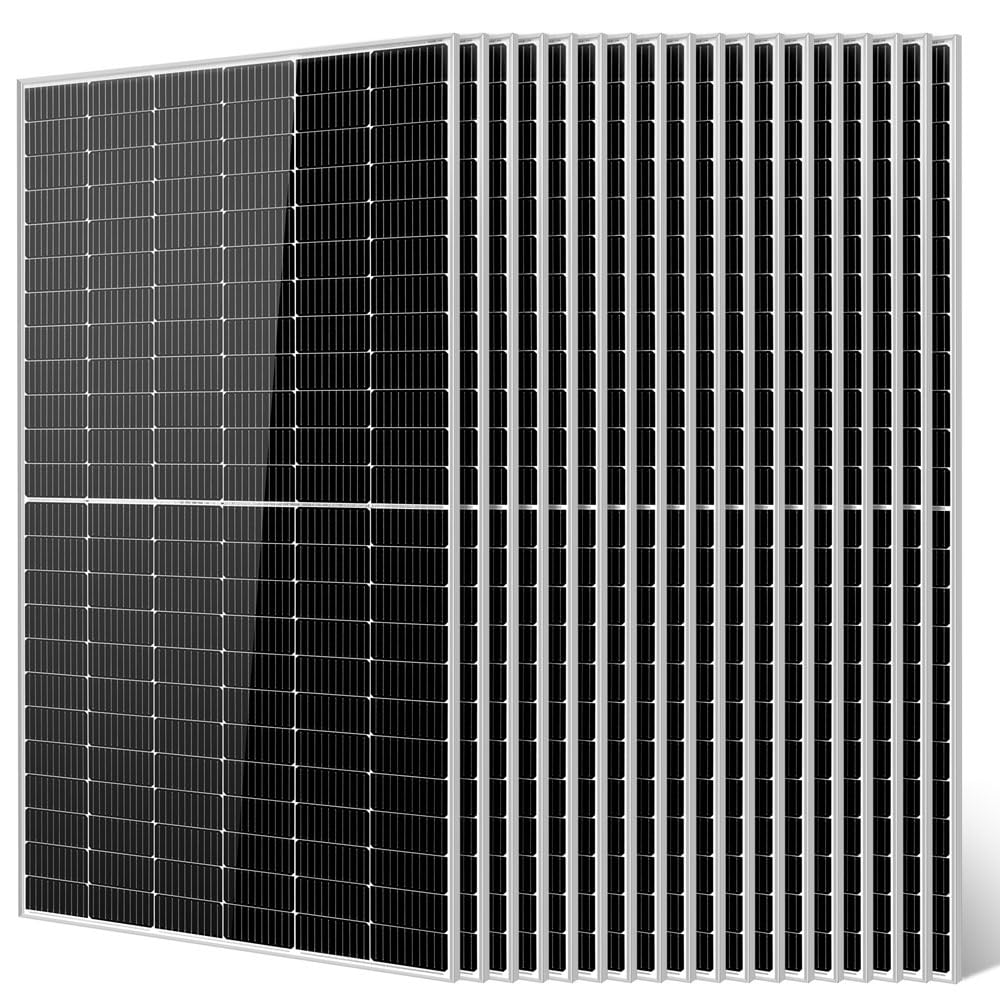 SUNGOLDPOWER 18PCS 550W Solar Panel,UL61730,18BB Monocrystalline Grade A Cell,Rigid,High Efficiency,IP68，charging 12V/24V/48V Battery on Rooftop,Yard,