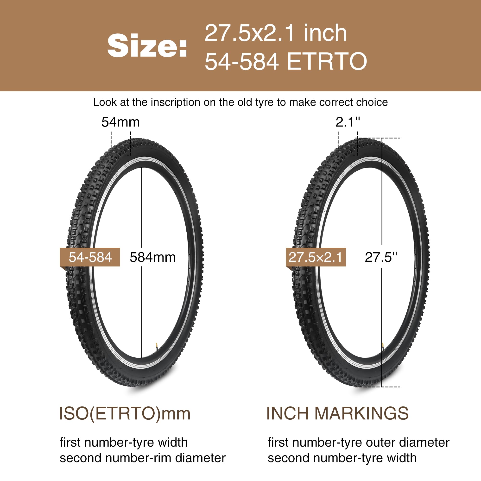 Pack de 26/27,5/29 x 2,1 pulgadas Neumáticos de bicicleta con tubo tubular para bicicleta de carretera, bicicleta de ciudad, palancas para neumáticos de bicicleta