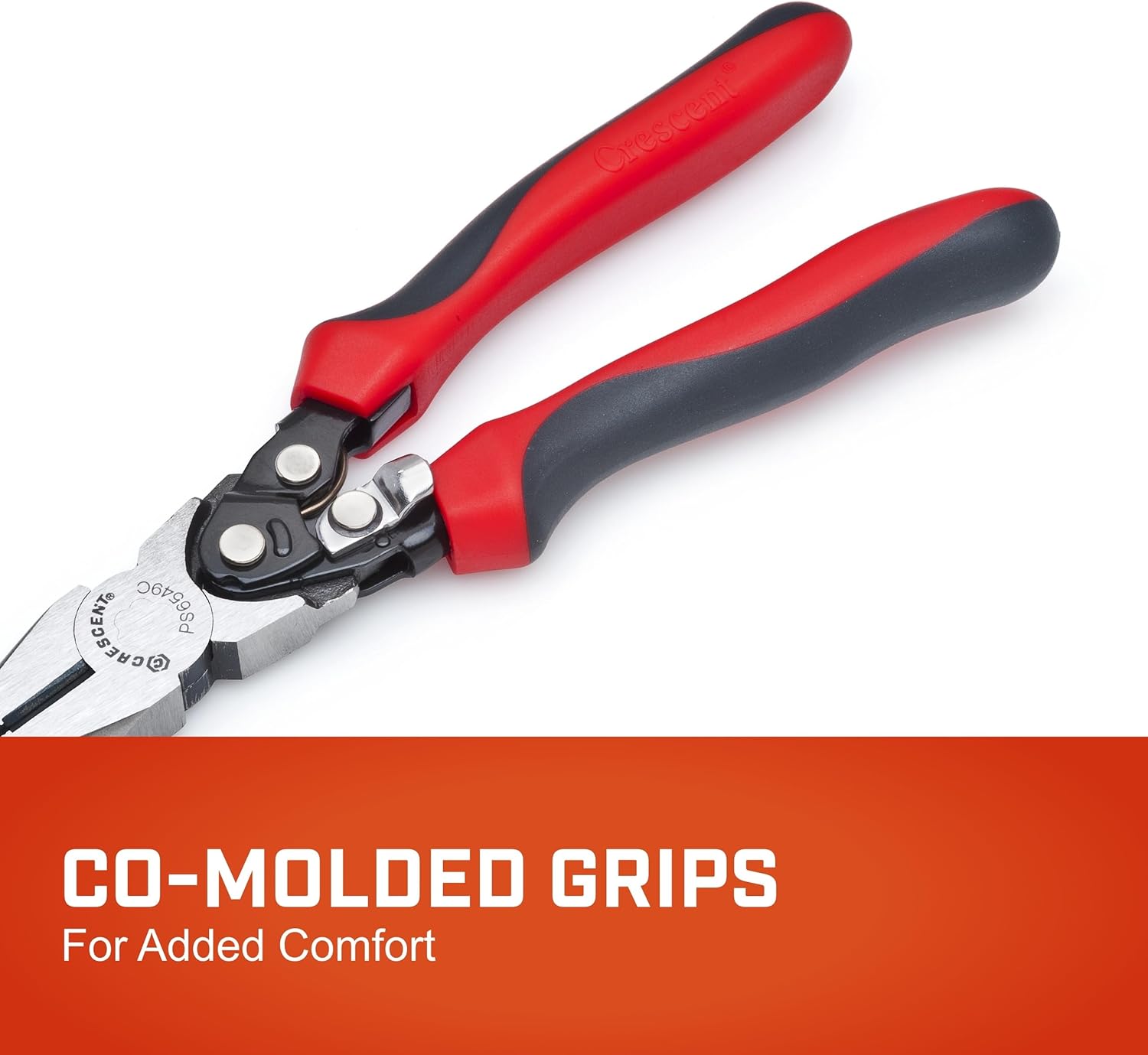 Crescent 9" Pro Series Long Nose Compound Action Dual Material Pliers - PS6549C, Black, full size