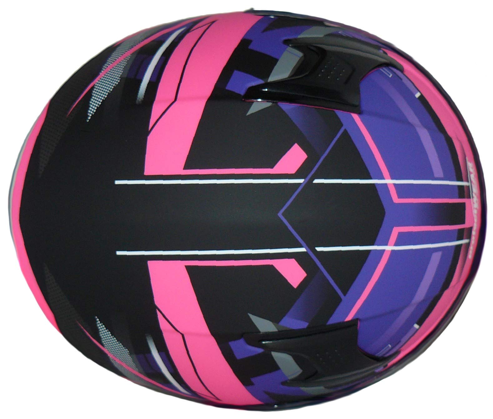 Casque de moto noir brillant fleurs design VS-801-SL - S