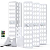 LED Closet Light with Charging Station, 6 Pcs 30LEDs 8'' Dimmer Rechargeable Motion Sensor Under Cabinet Lighting, Stick-Anywhere Night Light for Wardrobe,Kitchen