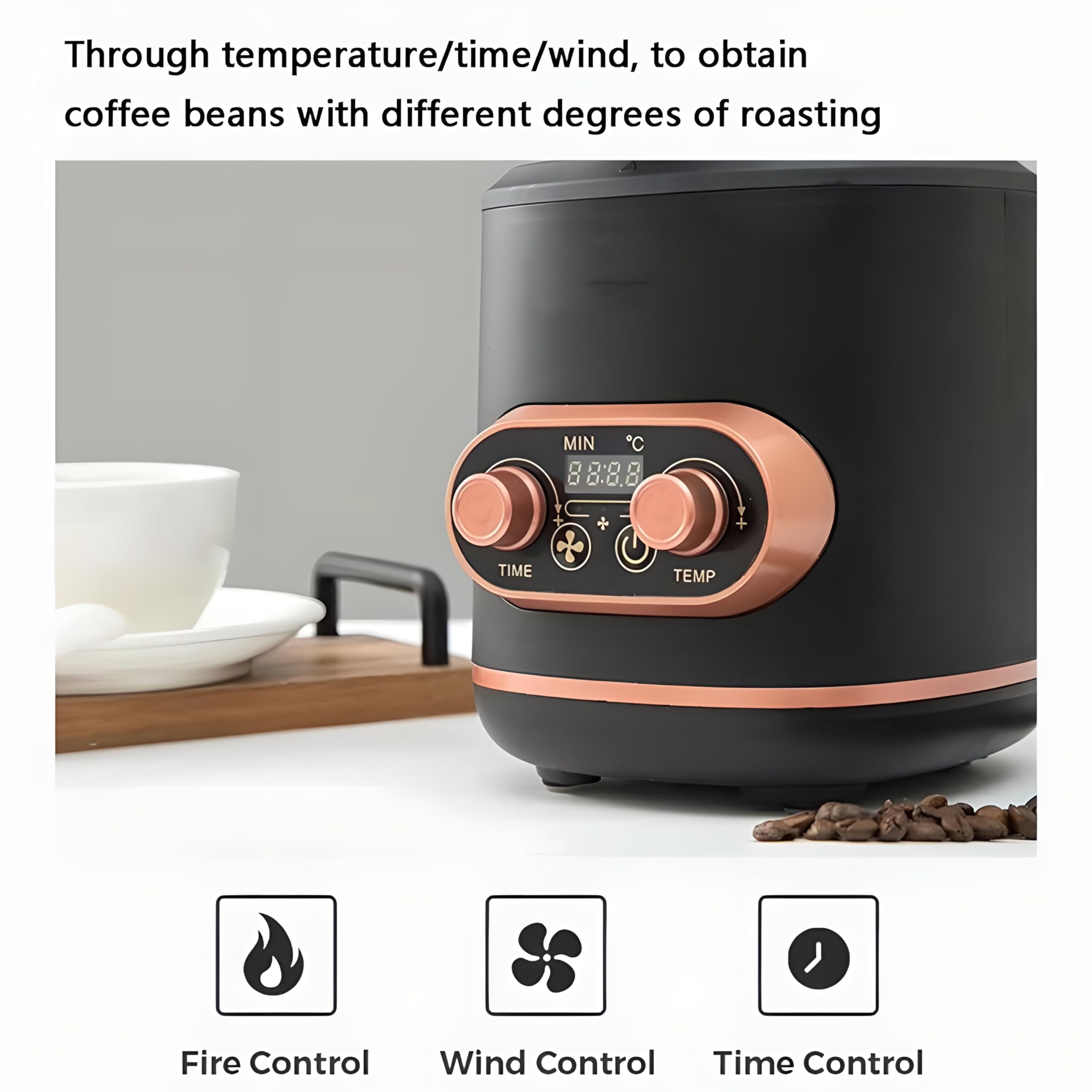Tostatrice elettrica per caffè, con Regolazione della Temperatura (0-240 ℃) e Timer, tostatrice Automatica per caffè ad Aria, capacità Massima 300 G, per Bar, ristoranti, uffici Domestici