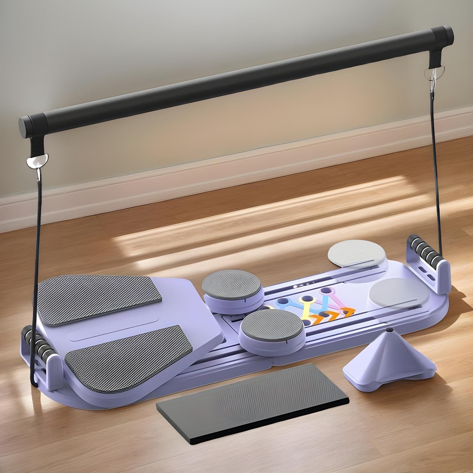 Tavola Riformare Pilates,Attrezzature Per Il Fitness 5 in 1,Macchina Addominale per Esercizi Per Donne Uomini Atleti Principianti Entusiasti del Fitness Palestra A Casa