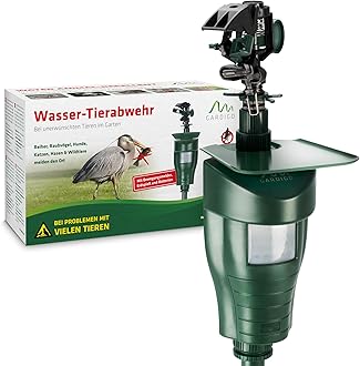 GARDIGO® Water Jet Animal Repellent | Bird Repellent, Heron Repellent, Cat Repellent Garden | Motion Activated Sprinkler | Up to 10m Range | Pigeon Deterrent Heron Scarer | Batteries Included