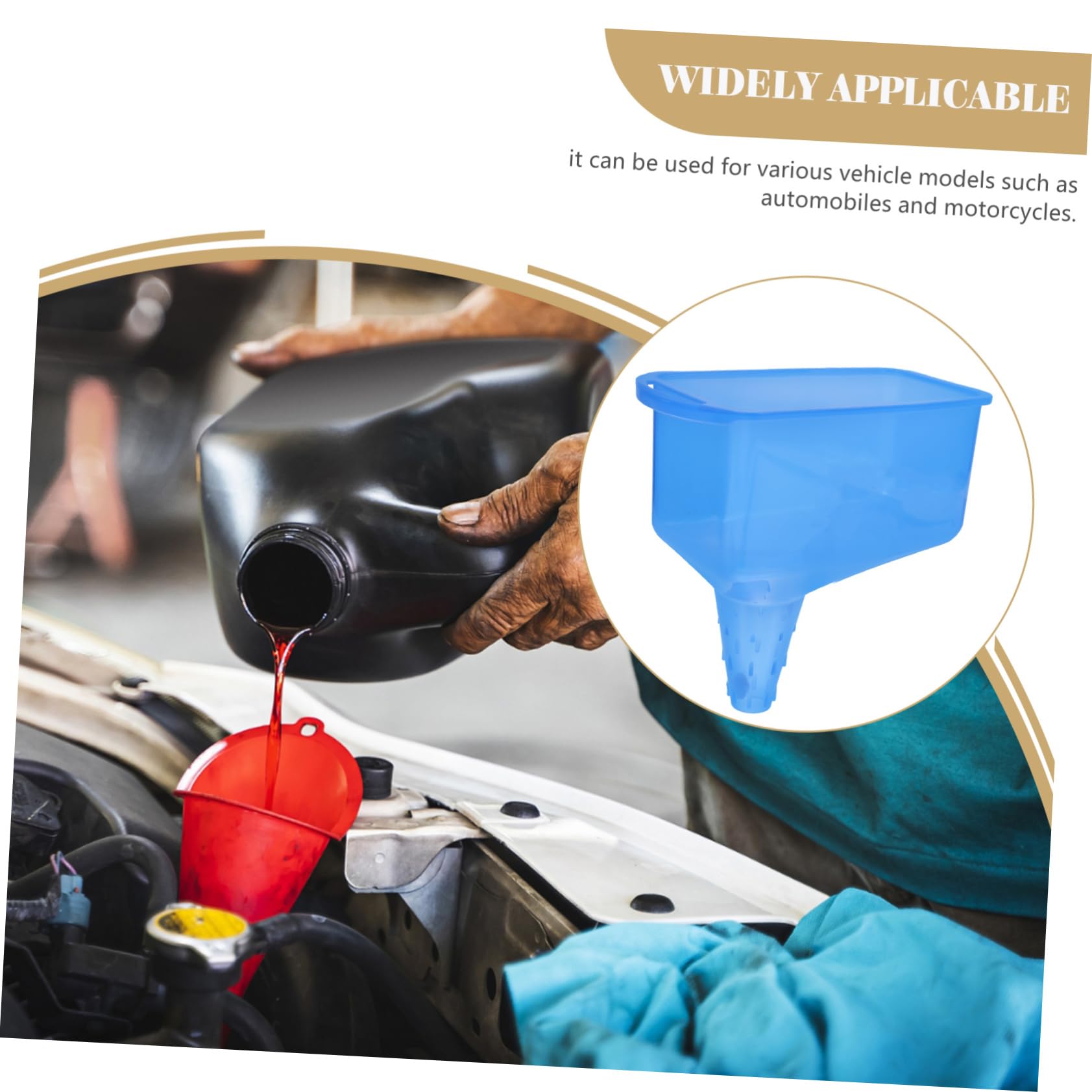 PRETYZOOM 4 Piezas Embudo de Plástico Cuadrado para Cambio de Aceite Accesorio Gas Sin Tapa Ergonómico para Motores con Espacio y Reabastecimiento