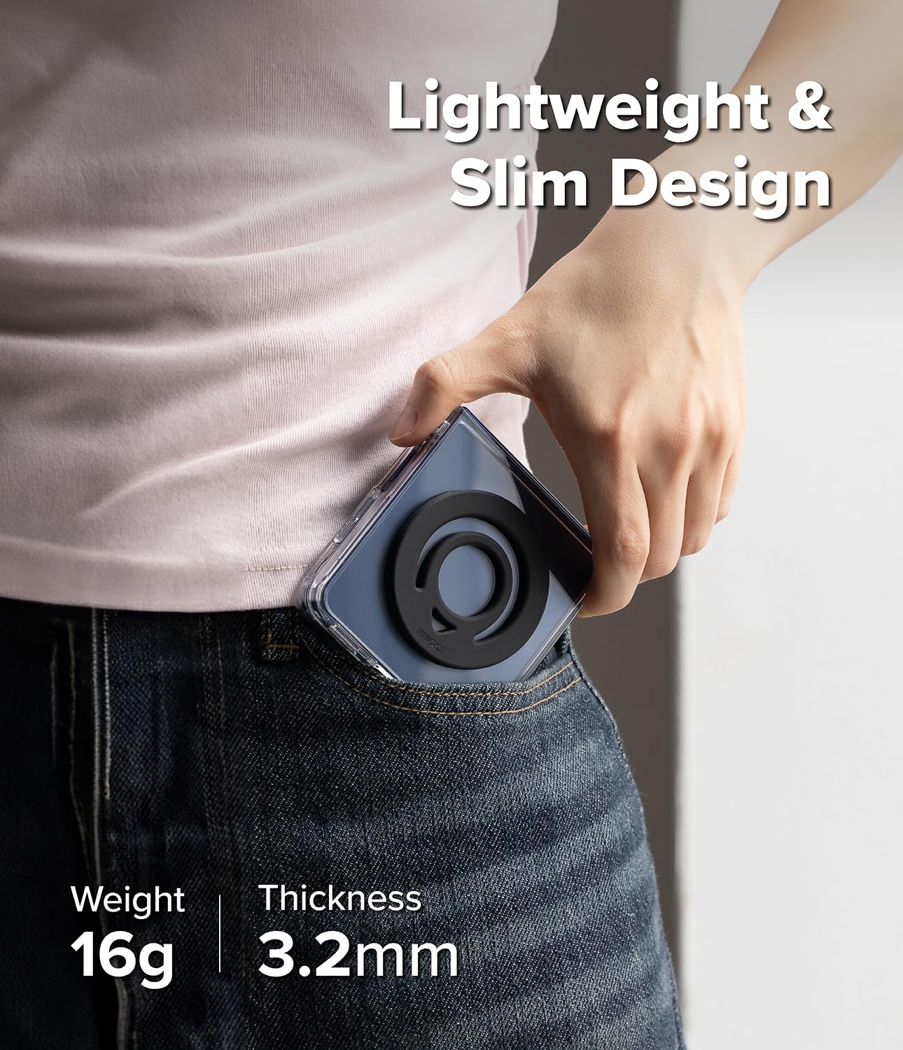 Ringke Dual Magnetic Silicone Ring, Compatibile con Custodie Magnetiche per Telefono, Supporto Magnetico Rimovibile per Telefono su Entrambi i Lati - Black