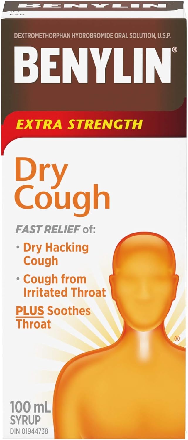 BENYLIN Extra Strength Dry Cough Syrup, Relieves Dry Cough symptoms