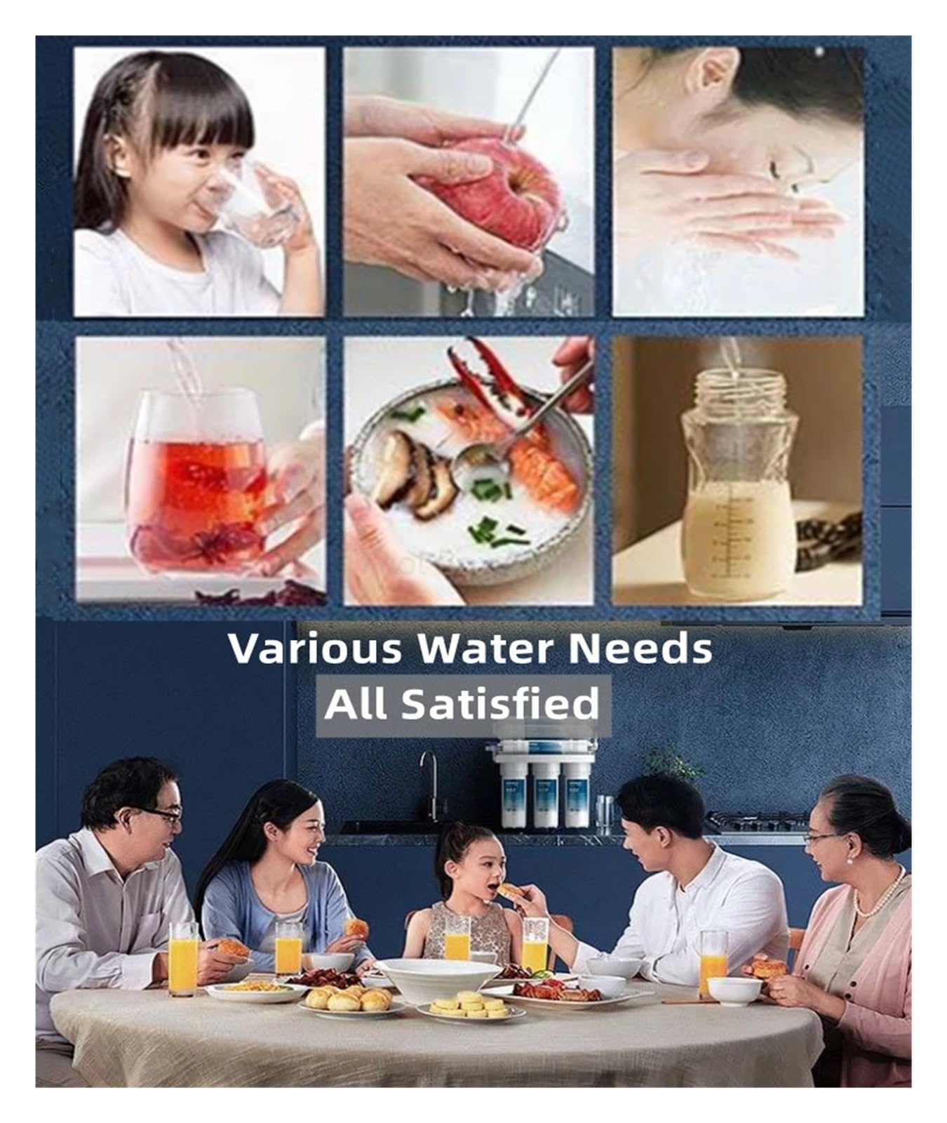 Filtros de ósmosis inversa, Filtro de agua de 5 etapas for el hogar, purificador de agua for grifo de cocina, filtro de tratamiento de agua de ultrafiltración for el hogar para debajo del fregadero, c