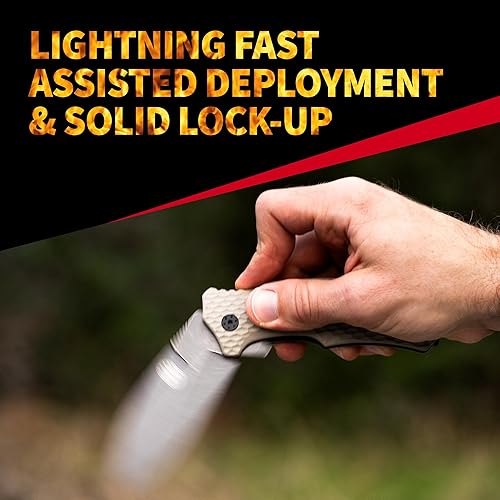 Miniatura 4 de Off-Grid Knives - Aguijón de fuego rápido, hoja de punta de lanza asistida, construcción de uso duro, EDC táctico, de campamento y supervivencia,