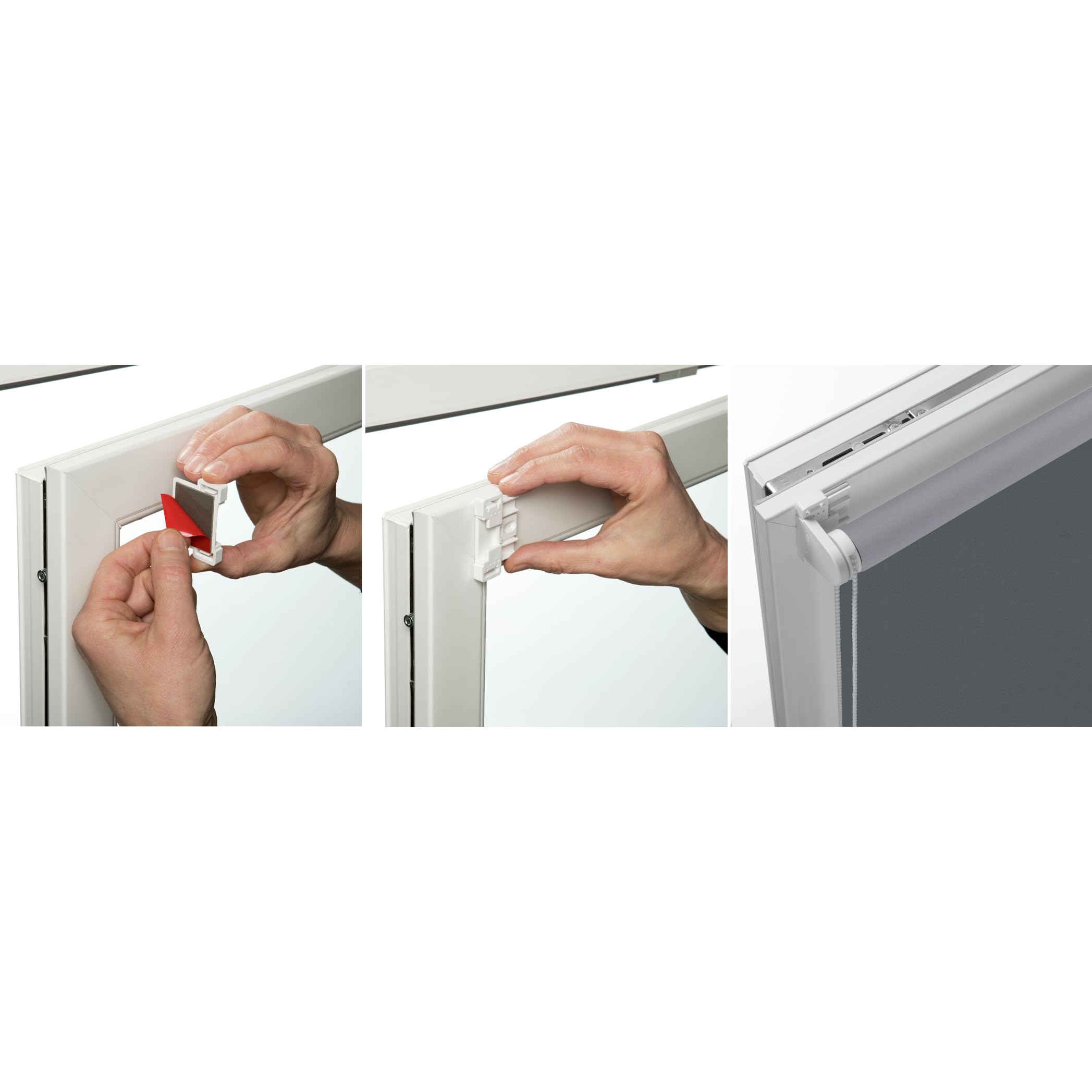 GARDINIA Store Enrouleur Occultant Thermique à Coller ou Clipser, Grande Réflexion de la Lumière, Économie d'Énergie, Opaque, Kit de Montage Inclus, Store Thermique EASYFIX, Ardoise, 90 x 210 cm (LxH)