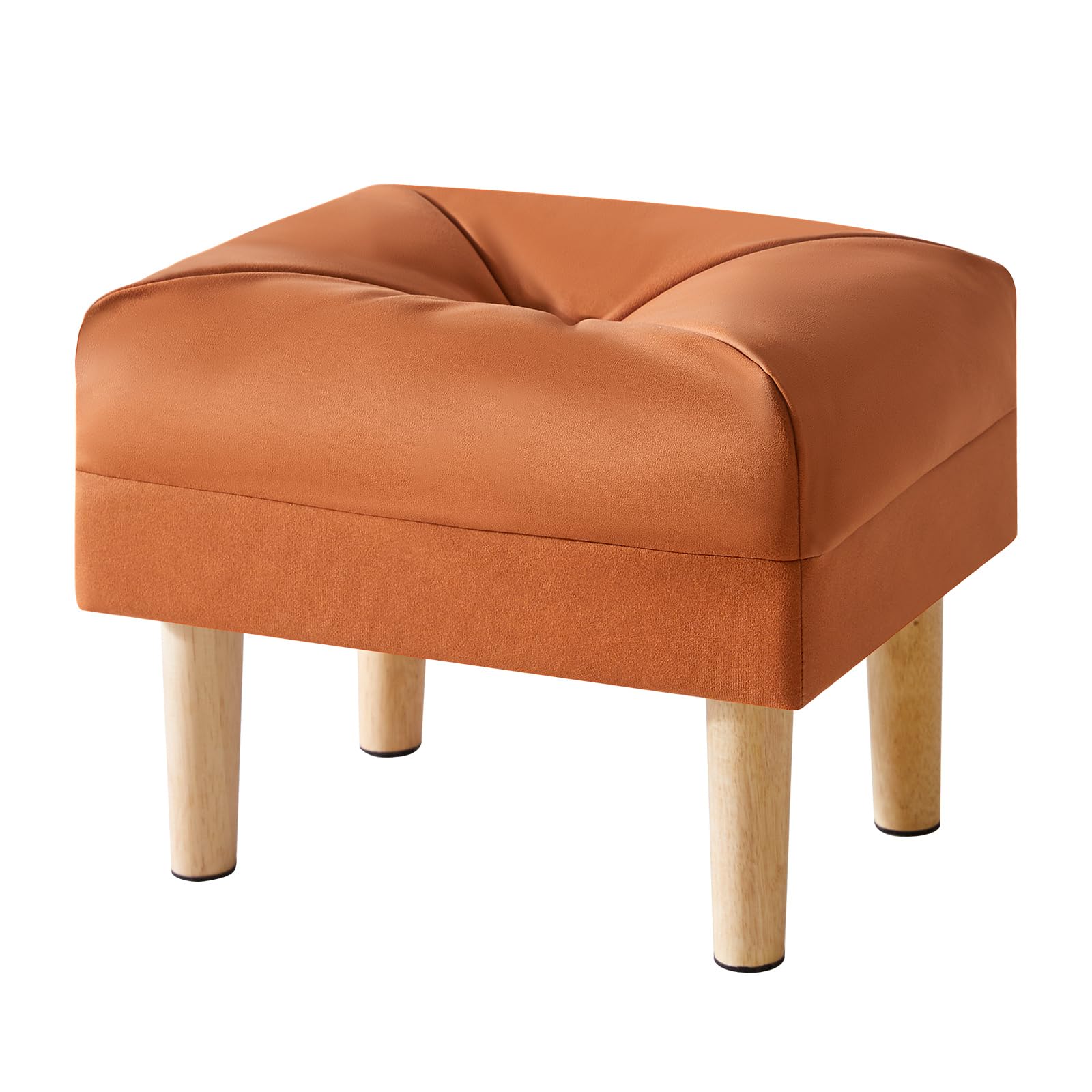 YMYNY Ottomano, Pouf Couch Sgabello, Pouf Poggiapiedi, Materiale Del Tessuto Tecnico, Sgabello Basso in Legno, Piccolo Sgabello Imbottito per Soggiorno e Ingresso 40 x 29 x 32CM Arancione HBD040J