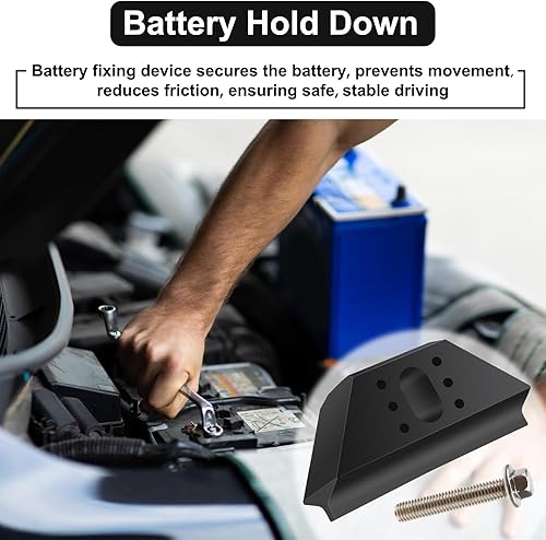 Miniatura 6 de Abrazadera de base para batería de sujeción, retención de batería con kit de pernos de acero inoxidable 304, compatible con modelos seleccionados