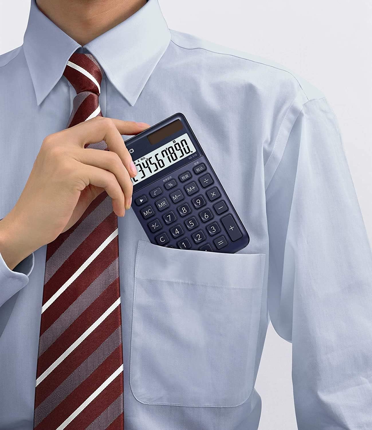 Casio NS-S10-NY-N Stylish Calculator, Navy, 10-Digit Large Notebook Type