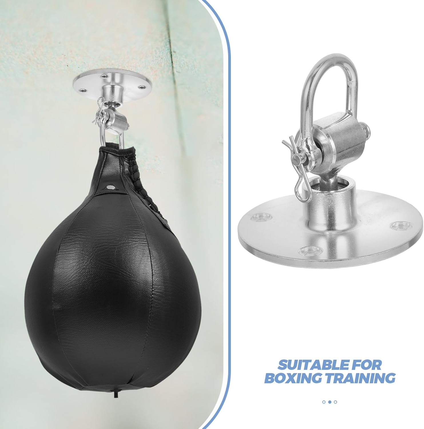 KOMBIUDA Universal Stainless Steel Speed Bag Swivel Hook Heavy-Duty Ceiling Mount for Boxing Bag Support in Gym Training Equipment