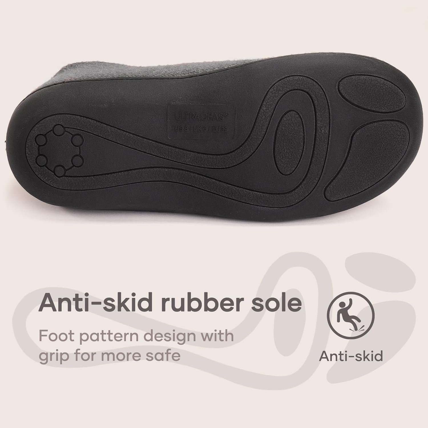 ULTRAIDEAS Women's Indoor Loafer House Slippers with Memory Foam, Ladies Warm Closed Back House Shoes with Non-Slip Outdoor Rubber Sole - Image 7