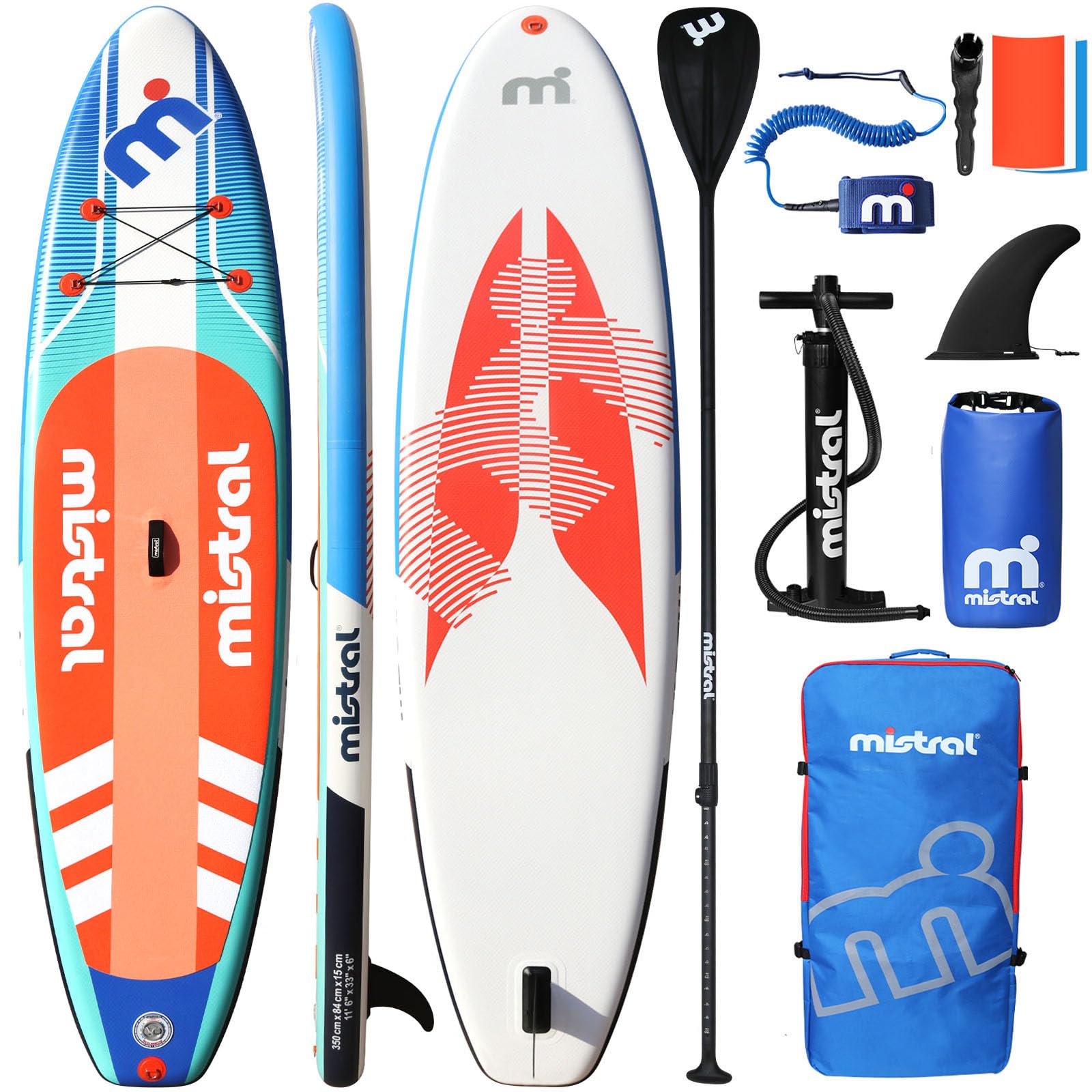 Mistral Inflatable Stand Up Paddle Board, 11'6''x33''x6
